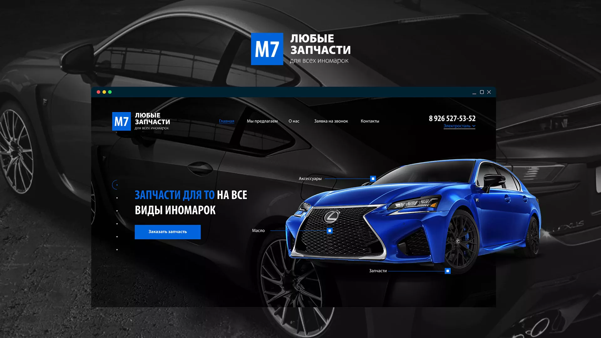 Разработка сайта магазина автозапчастей «М7» в Лузе