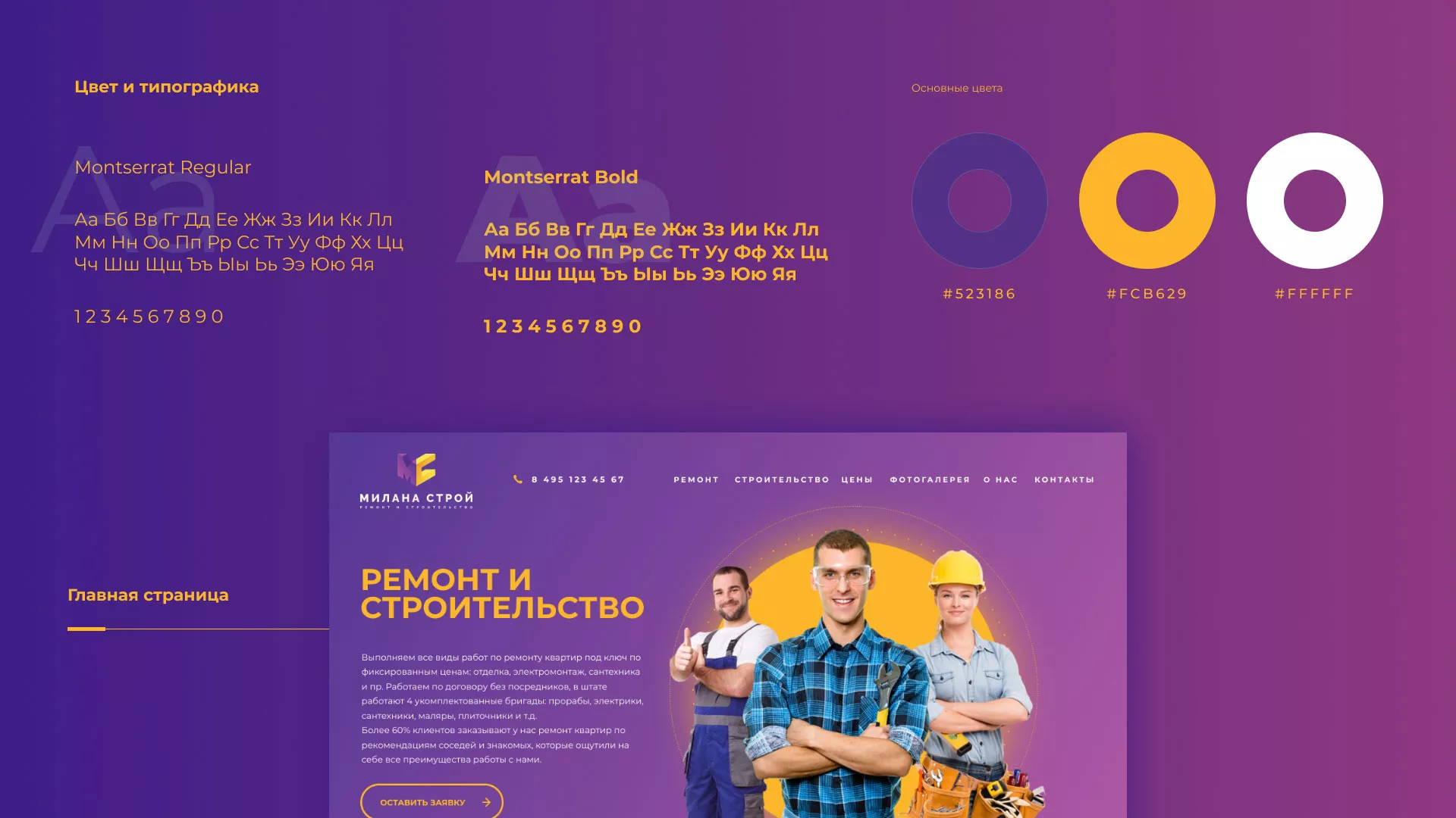 Разработка сайта строительной компании «Милана-Строй» в Лузе