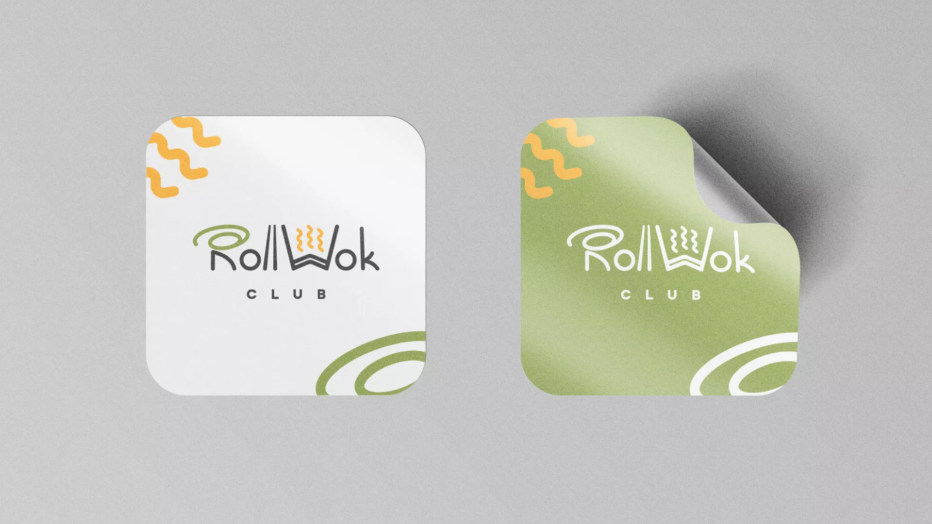 Разработка логотипа и фирменного стиля суши-бара «Roll Wok Club» в Лузе